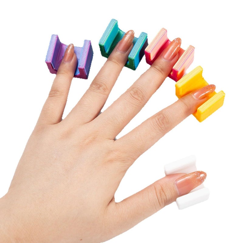 WEILUSI 5PCS Nail Art Finger Rest Stand, 5D Colorful Fixed Finger Bracket Professional Anti-slip Finger Nail Art Painting Tools for Women DIY Nail Polish Nail Art Salon - Image 3